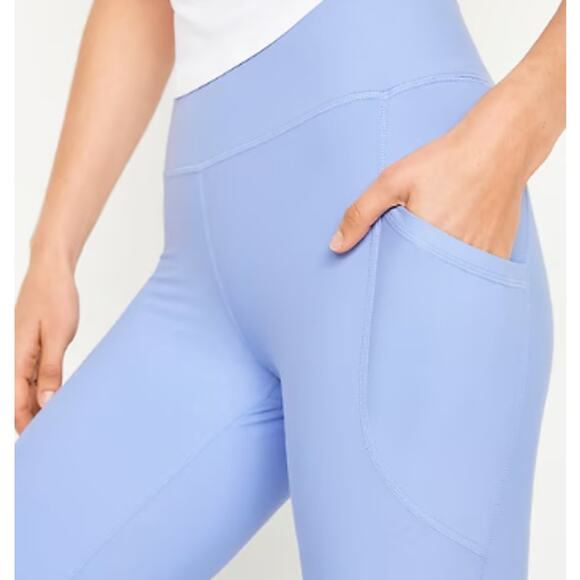 Old Navy Womens Blue High Waisted PowerSoft 7/8 Pocket Active Leggings XL NEW - Picture 4 of 7